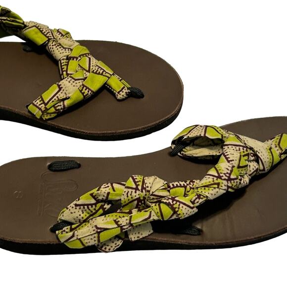 Sseko side braided women's sandals size 8 green/brown hippie - Picture 8 of 10